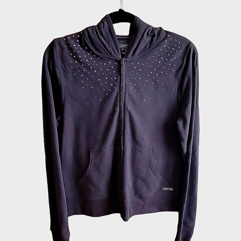 Calvin Klein Performance Quick Dry Full Zip Black Sweatshirt Size Mediun